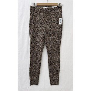 Old Navy Stevie Leopard Print Leggings High-Waist Stretch Brown Women S NWT
